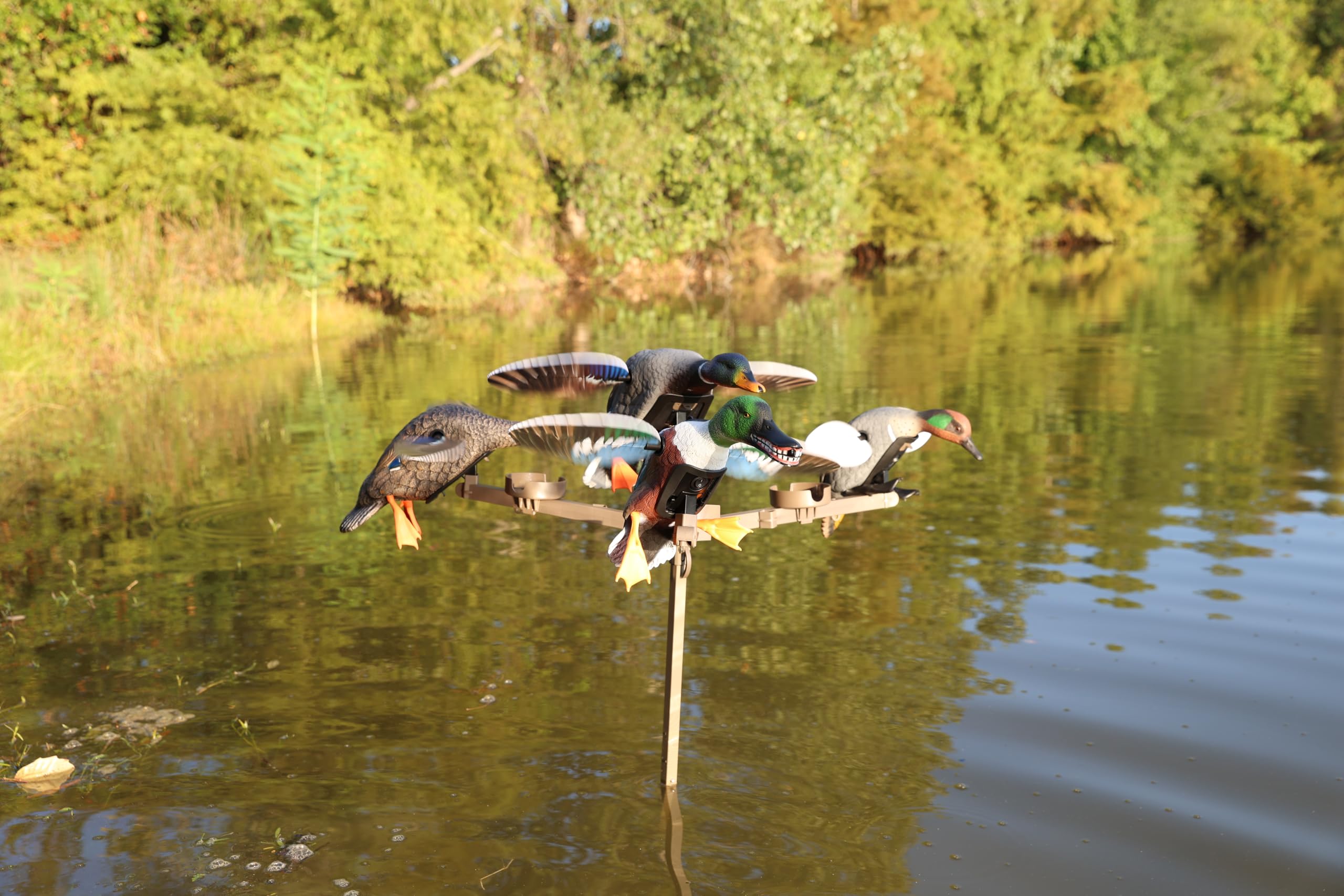 MOJO Outdoors Decoy Pole Dancer | può Contenere Fino a 10 Esche | Supporto per Esche per Colombe, Anatre e piccioni | Attrezzatura da Caccia Altamente Portatile