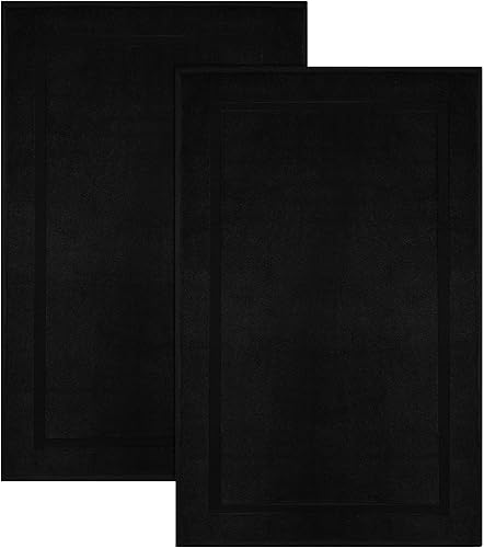 2 alfombras de baño Cotton Craft, alfombra de baño 100% algodón de 8.26 x 13.38 pulgadas, tamaño grande 2.20 libras 2 capas muy absorbente suave se