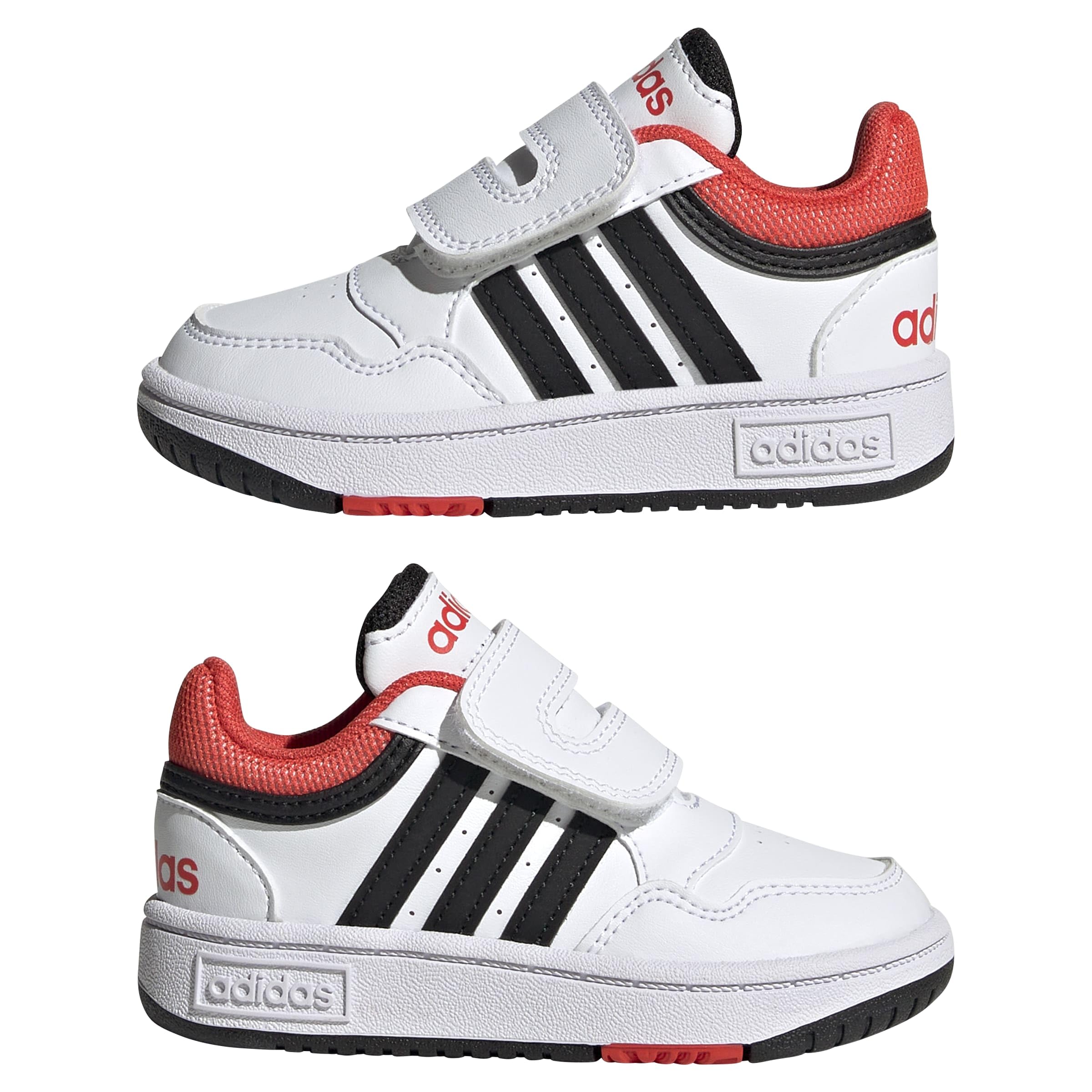adidas Mixte bébé Hoops Shoes Chaussures, FTWR White Core Black Bright Red, 21 EU