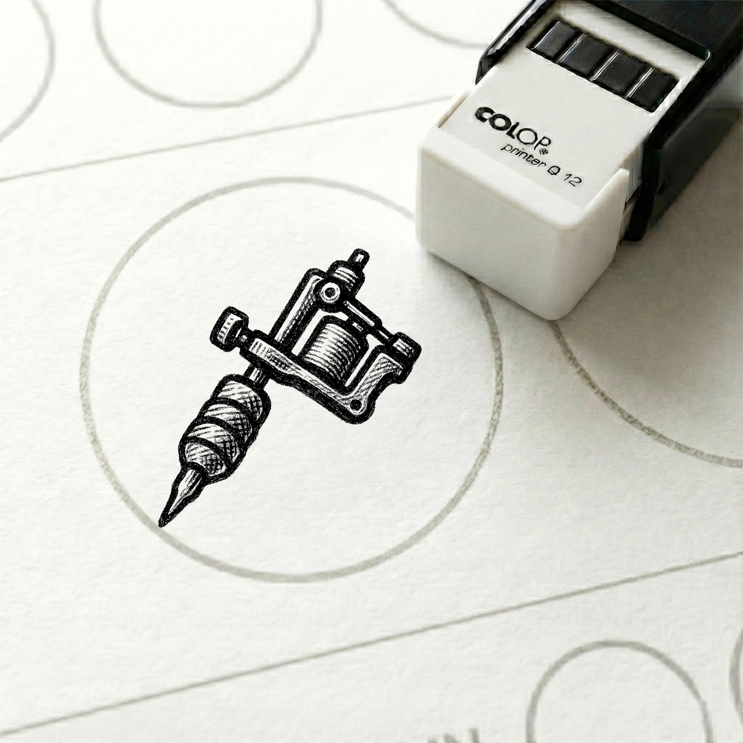 Dekolando Bonus Stamp Tattoo Machine 10 x 10 mm - Bonus Card Stamp for Tattoo Studio Piercing Studio Body Art Tattoo Artist - Stamp Bonus Card Customer Card Stamp Card