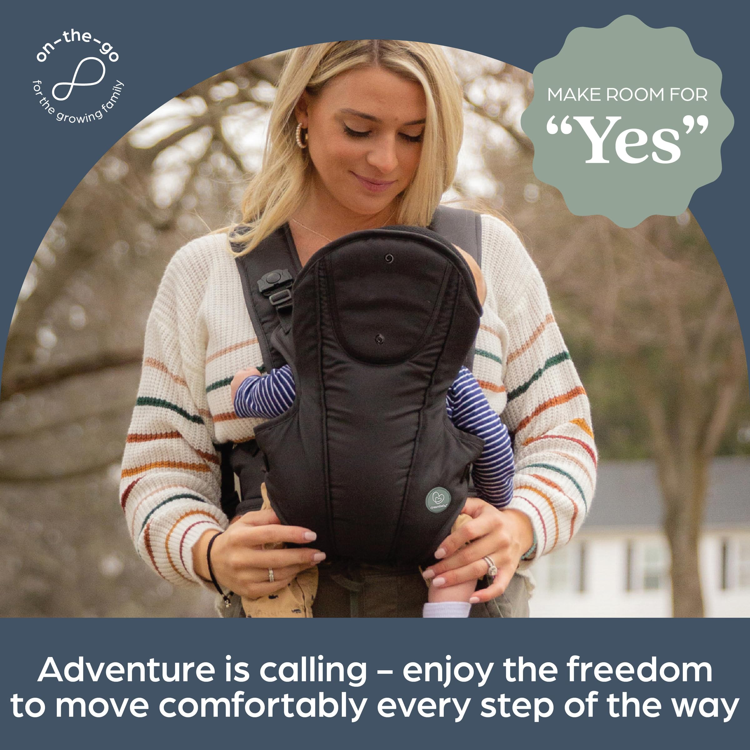 Dreambaby Manhattan - Portabebés ajustable 3 en 1 para recién nacidos y niños pequeños de hasta 33 libras, se adapta a la mayoría de tamaños de adultos, modelo L296, color negro