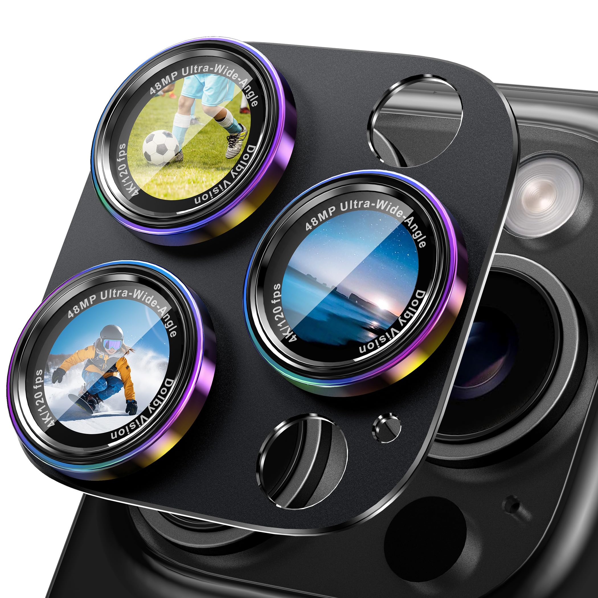 CACOE für iPhone 15 Pro/15 Pro Max Kameraschutz, Anti-Kratz Kameraschutz Objektiv Schutzfolie, Schutzglas für Kamera Schutz Linsenschutz