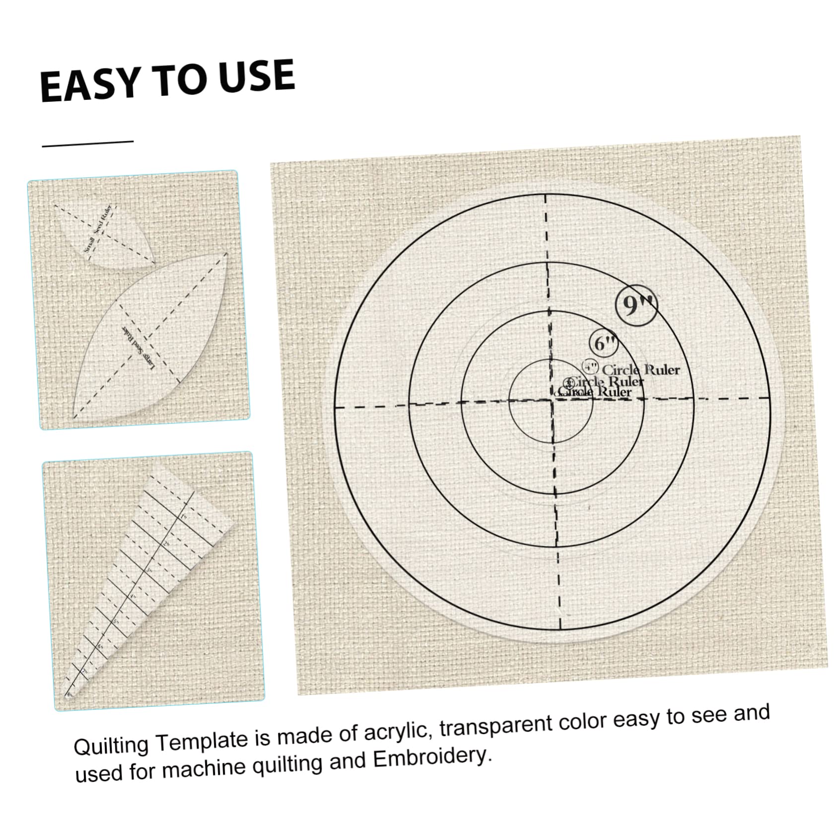 Plantillas De Acolchado y Costura Kit De Reglas Para Patchwork Diseño Práctico Acrílico Duradero