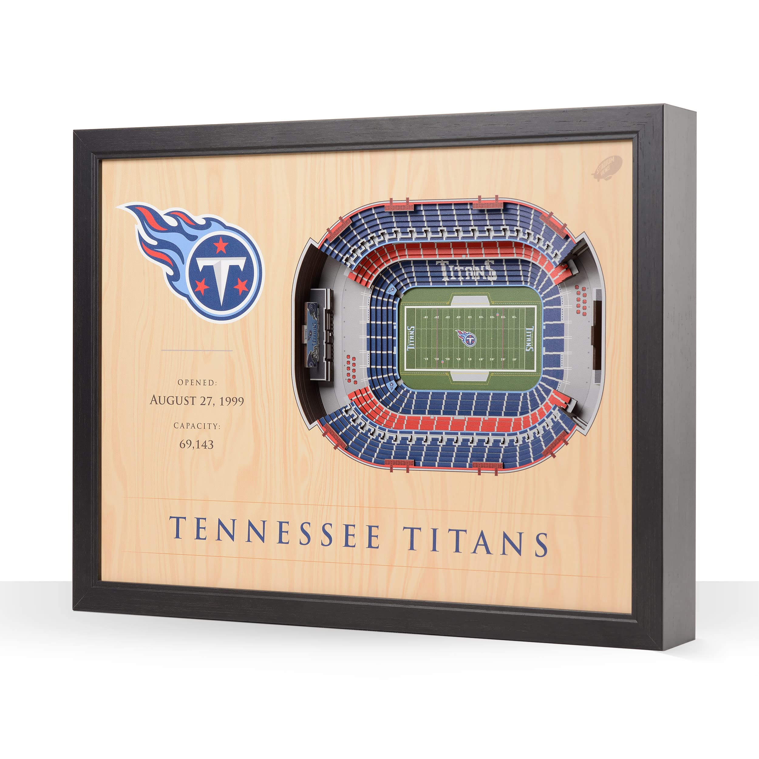Tennessee Titans tableau en bois 3D haut de gamme finition café en grains