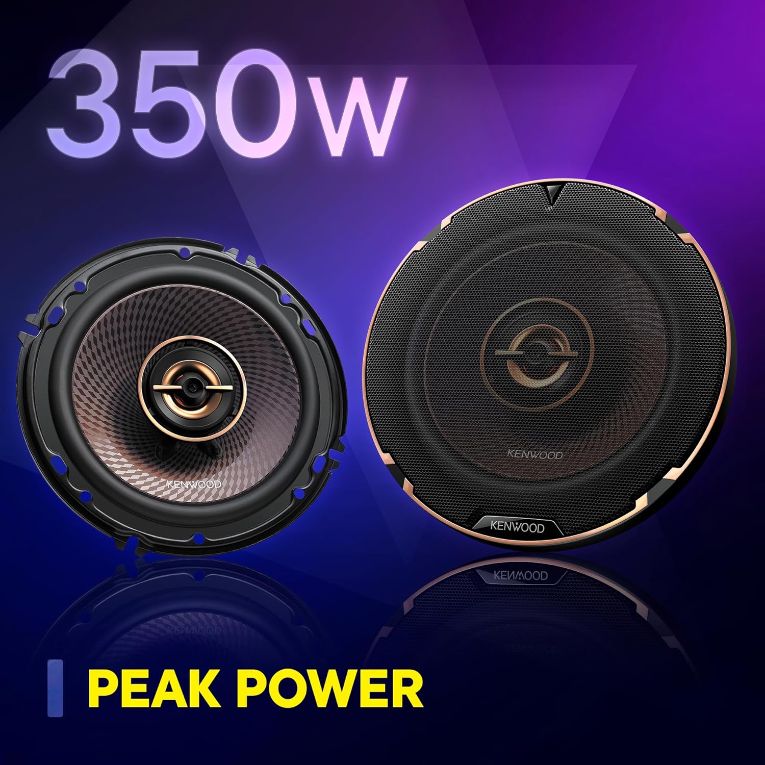 Kenwood KFC-653 6-1/2" 2-Way Concert Series Car Speakers – 320W Peak Power, Polypropylene Woofer Cone, Balanced Dome Tweeter, Acoustic Sound Harmonizer