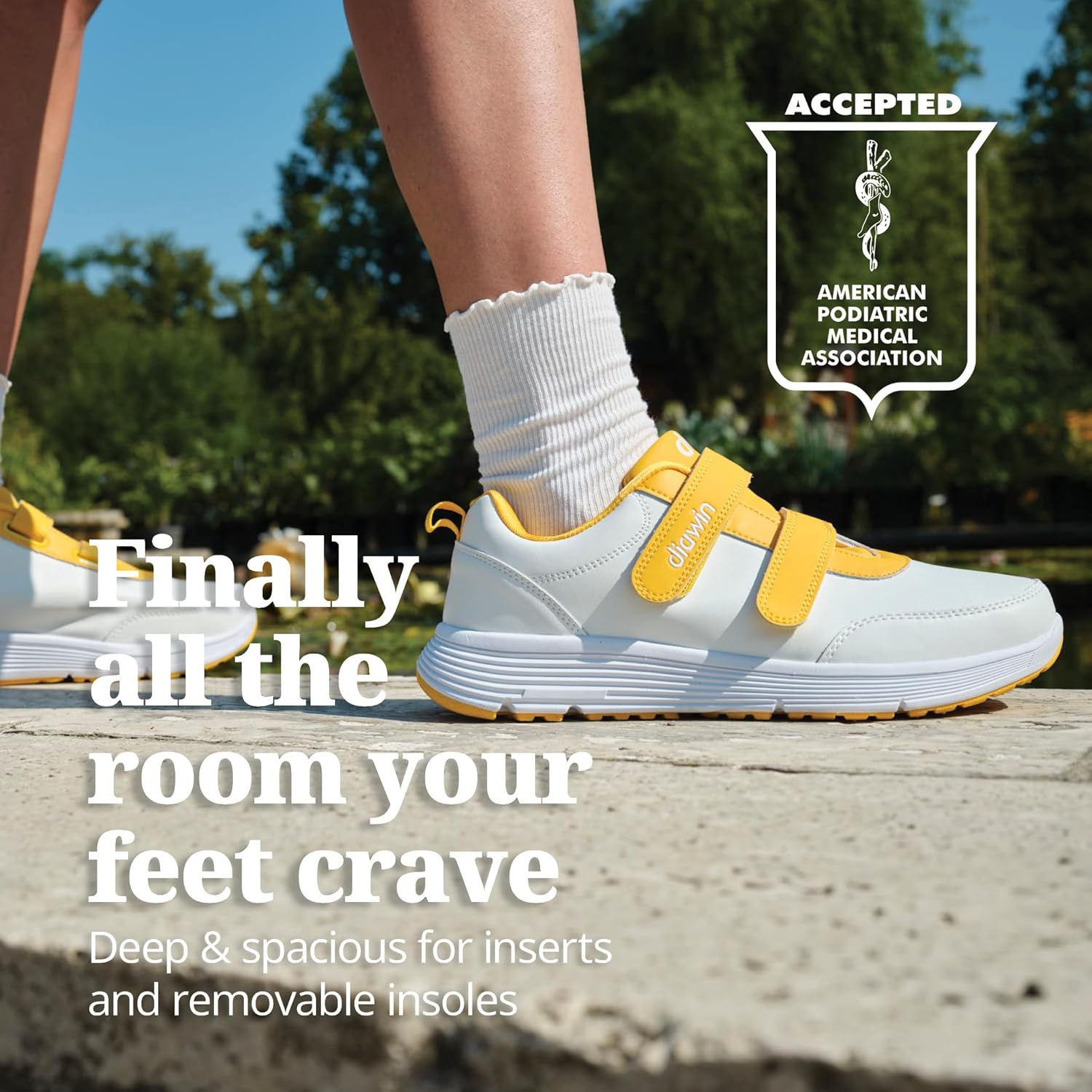 diawin Wide Shoes for Men & Women – Extra Depth Walking Shoes with Wide Toe Box for Swollen Feet, Hallux, Arthritis, and Diabetic Needs – Durable Genuine Leather for Comfort