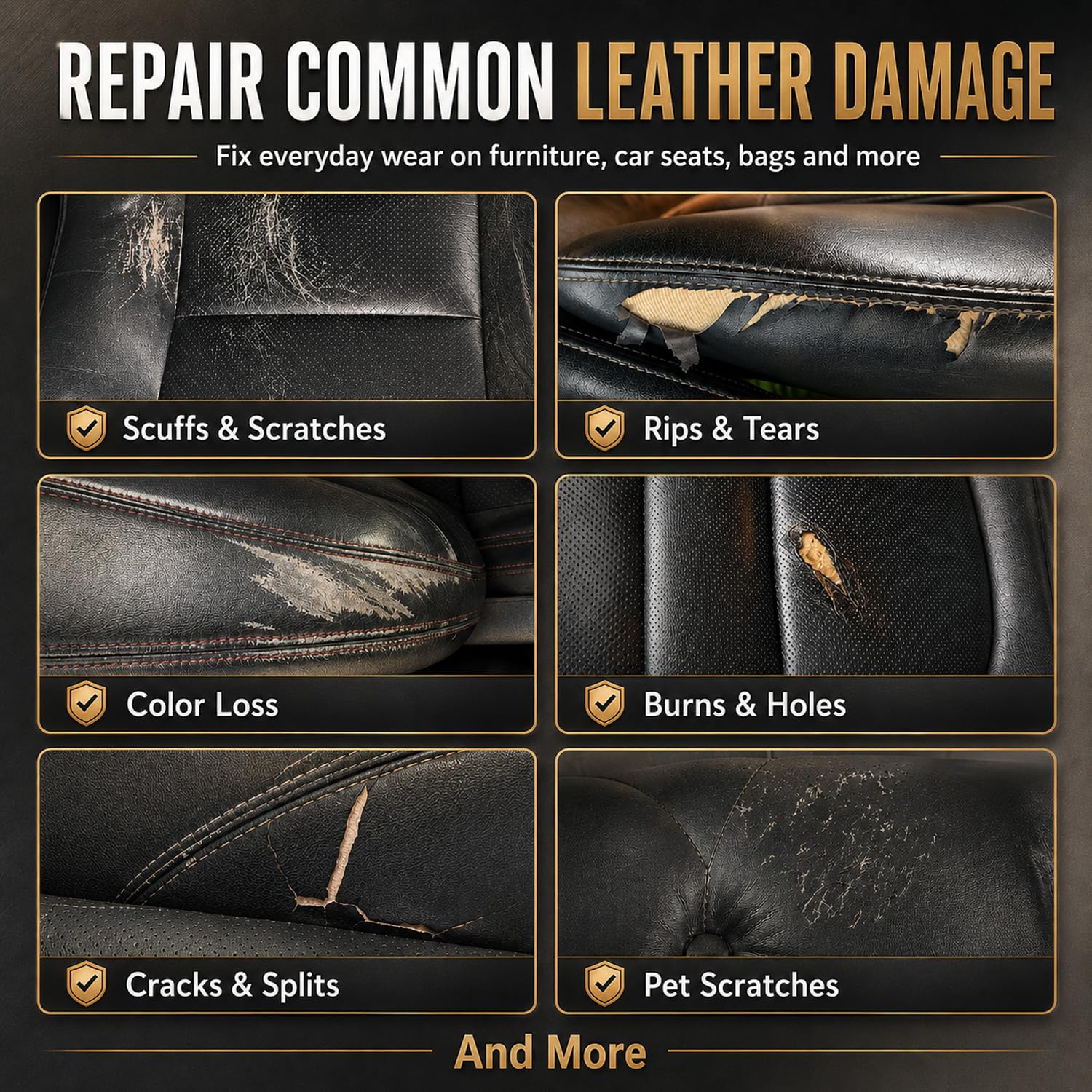 ARCSSAI Reparación de Cuero Negro de Vinilo para Muebles, Asientos de automóviles, Chaquetas, Zapatos, Cuero sintético, sin calefacción