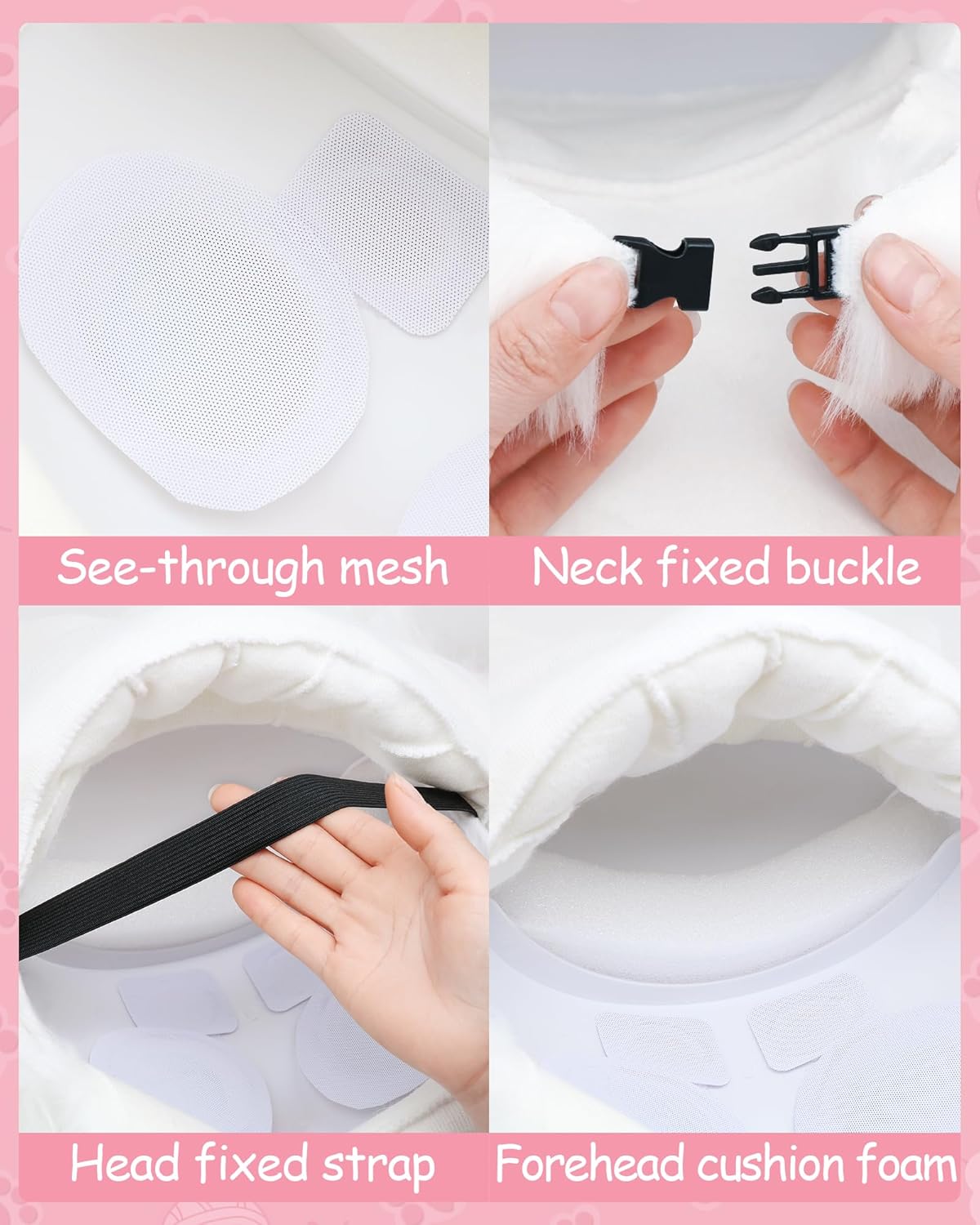 Cosplay Fursuit Headgear Animal Head Cat Mask Halloween Masquerade Adults Costume Accessories Set - Image 3