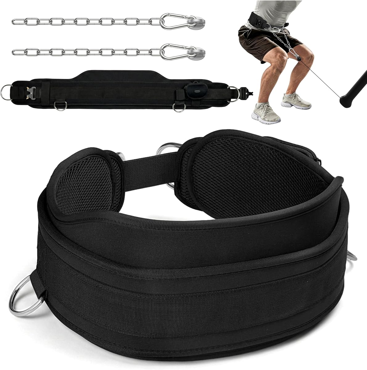 Cinturón para sentadillas compatible con Tonal, cinturón de inmersión ajustable de 30-57 pulgadas | Cinturón reforzado para sentadillas y fondos compatible con Tonal Machine, ajustable de 30 a 57 pulgadas para un cómodo entrenamiento de sentadillas con cinturón