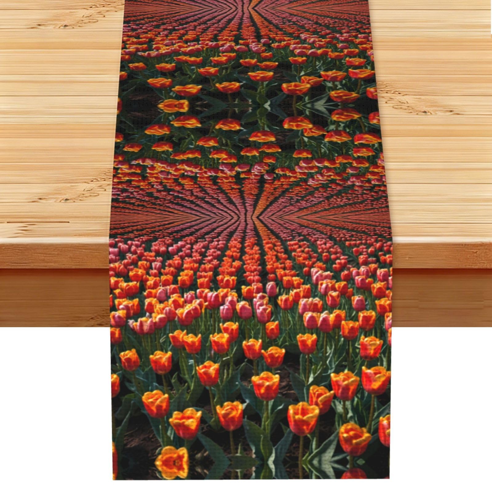 Tulip Sea Linen Feel Table Runner Wedding Party Home Decoration
