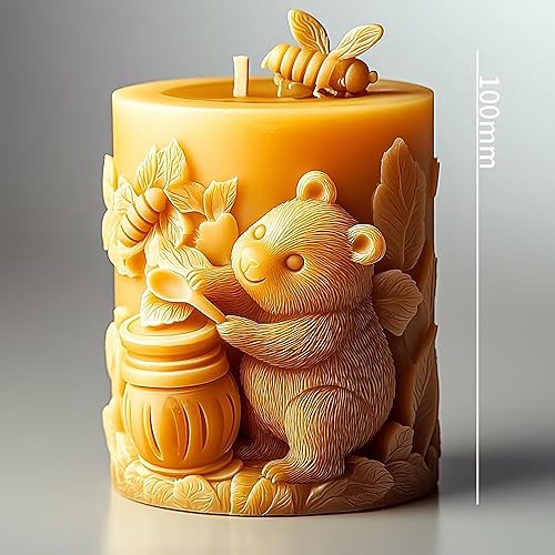 Miniatura 2 de Molde de vela de oso de árbol, moldes de fundición de resina de animales y osos, moldes de joyería de arcilla de silicona, suministros para