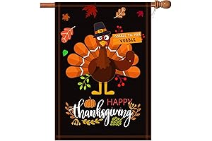 Beautiful Double-Sided Thanksgiving House Flag for Turkey Day Decoration