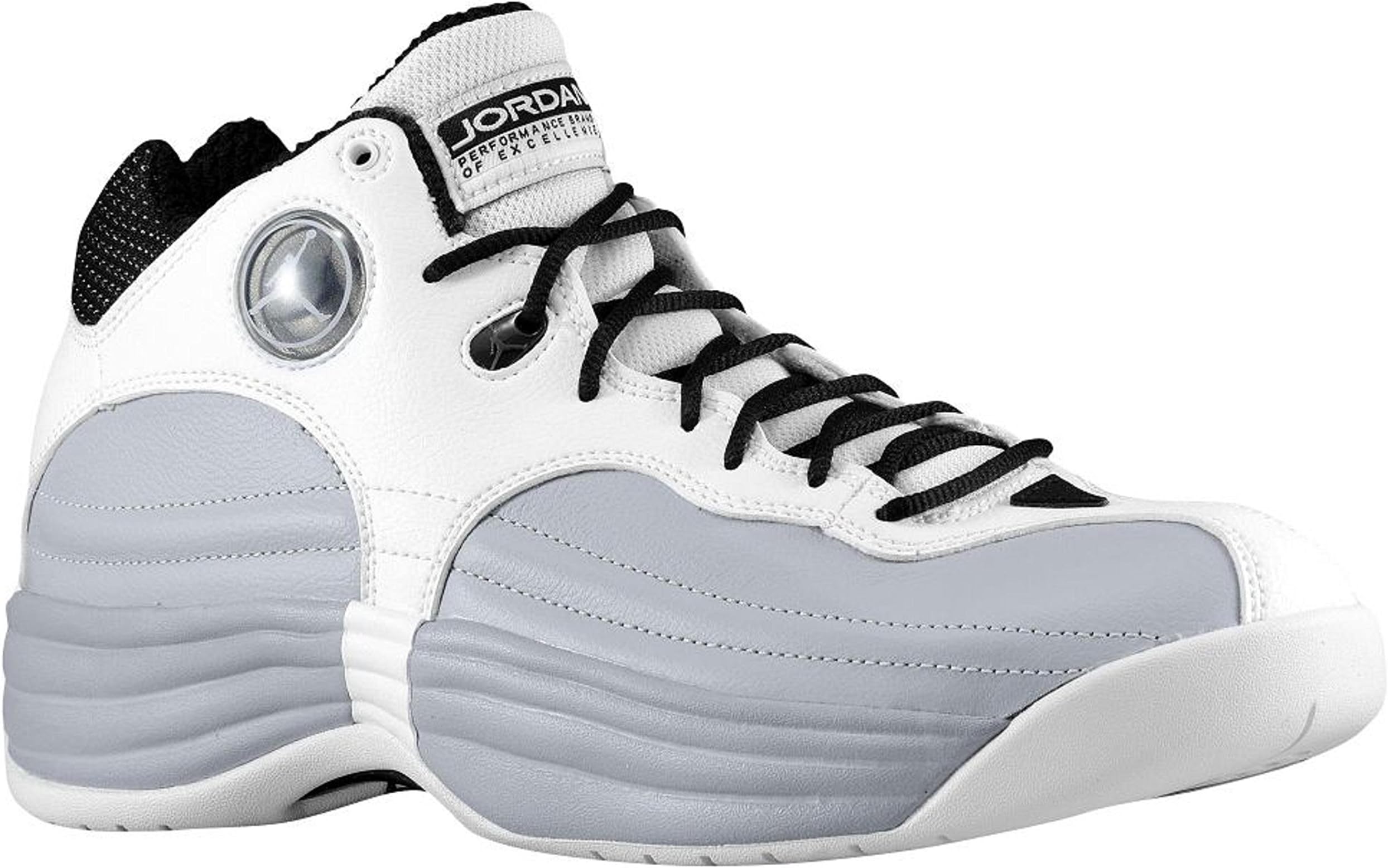 Jordan Jumpman Team 1 - Men's Basketball Shoes White/White-Wolf Grey-Black Size 12
