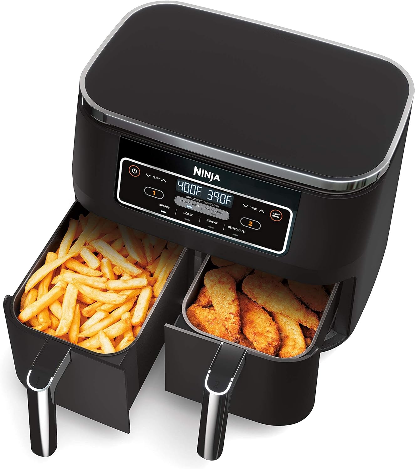 Ninja DZ100 Foodi 4-in-1, 8-qt, 2-Basket Air Fryer with DualZone Technology, Renewed, DZ201, Ninja DZ201– 8-Quart Ninja DZ100 Foodi 4-in-1, 8-qt, 2-Basket Air Fryer with DualZone Technology, Renewed, DZ201, Ninja DZ201– 8-Quart