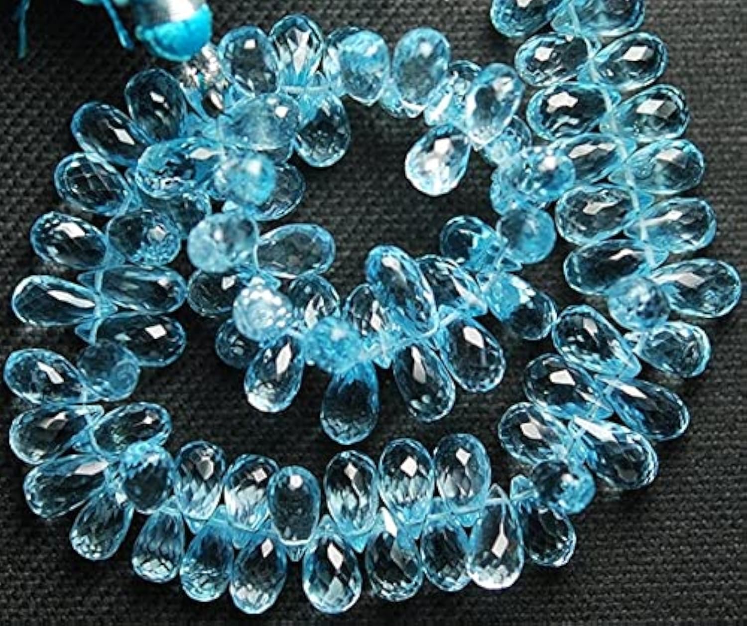 Drops Sky Blue az LKBEADS en briolettes facettées de 9-10mm pour bijoux