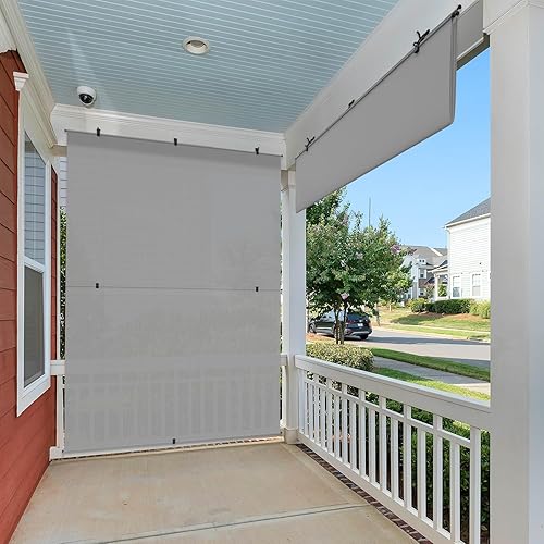 Miniatura 7 de E&K Sunrise - Parasol plegable para exteriores, 4 pies de ancho x 6 pies de alto, sin cables, bloqueo UV, pantalla solar exterior para patio,