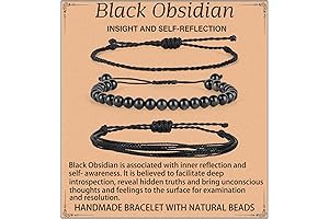 Handmade Black Obsidian Gem Beads Healing Bracelet