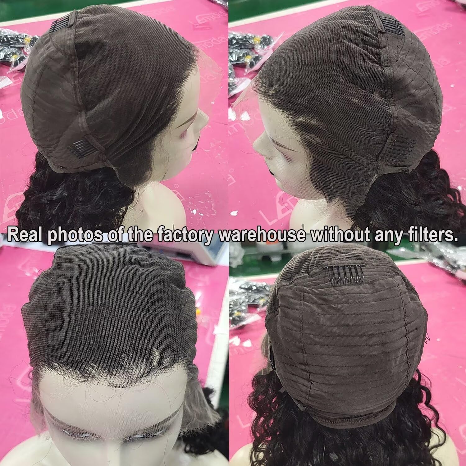 Lemoda Full 13x6 SKINLIKE Real HD Lace Frontal Wigs 28Inch 210% Water Wave Full Lace Frontal Wigs Deep Wave Virgin Human Hair Invisible 0.1mm Ultra-thin Frayed Ends Wet and Wavy Wig Tiny Knots