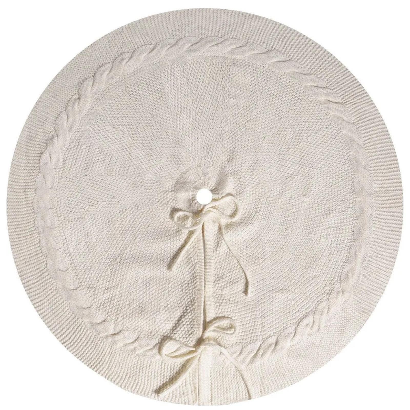 Tapis de Sapin Jupe d'arbre de Noël tricotée par câble