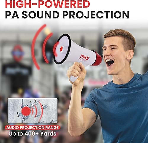 Miniatura 6 de Pyle megáfono altavoz compacto funciona con baterías sirena alarma control de volumen pmp20