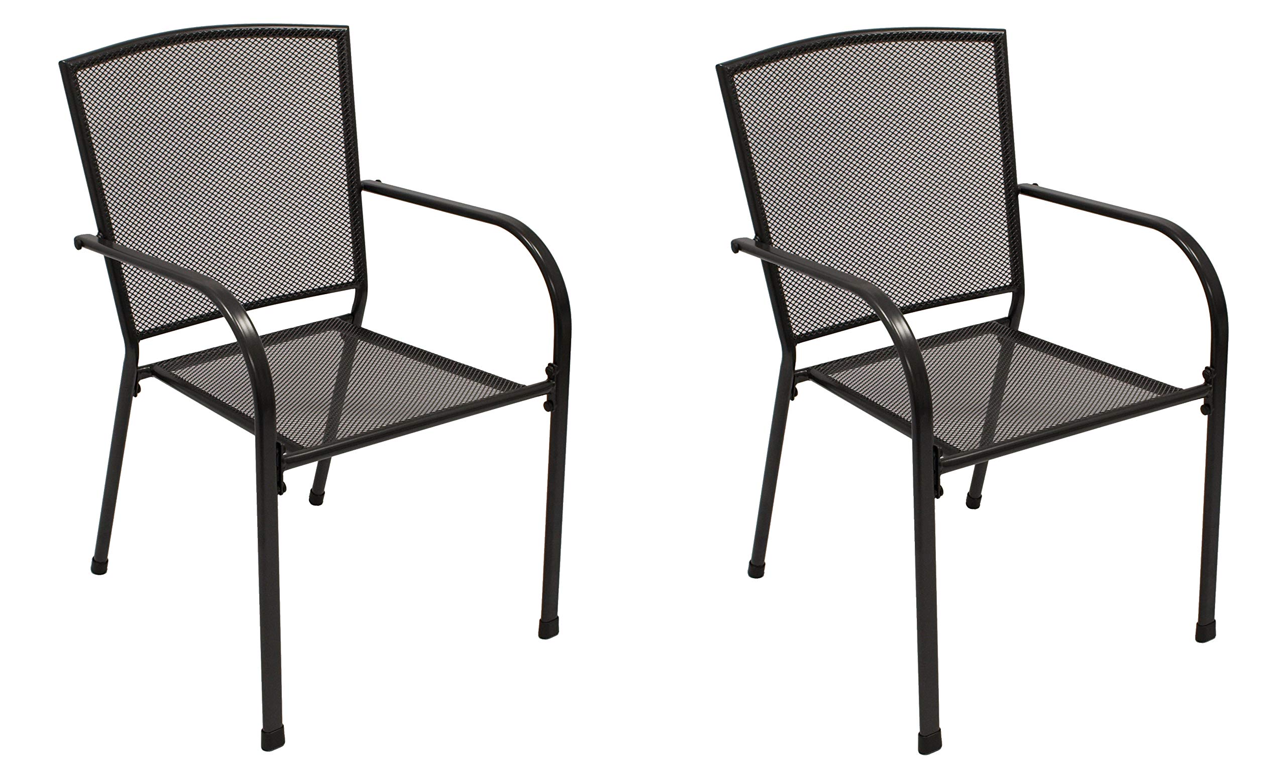 DEGAMO Gartensessel Classic stapelbar, Metall/Streckmetall Farbe anthrazit, 2 Stück, Outdoor