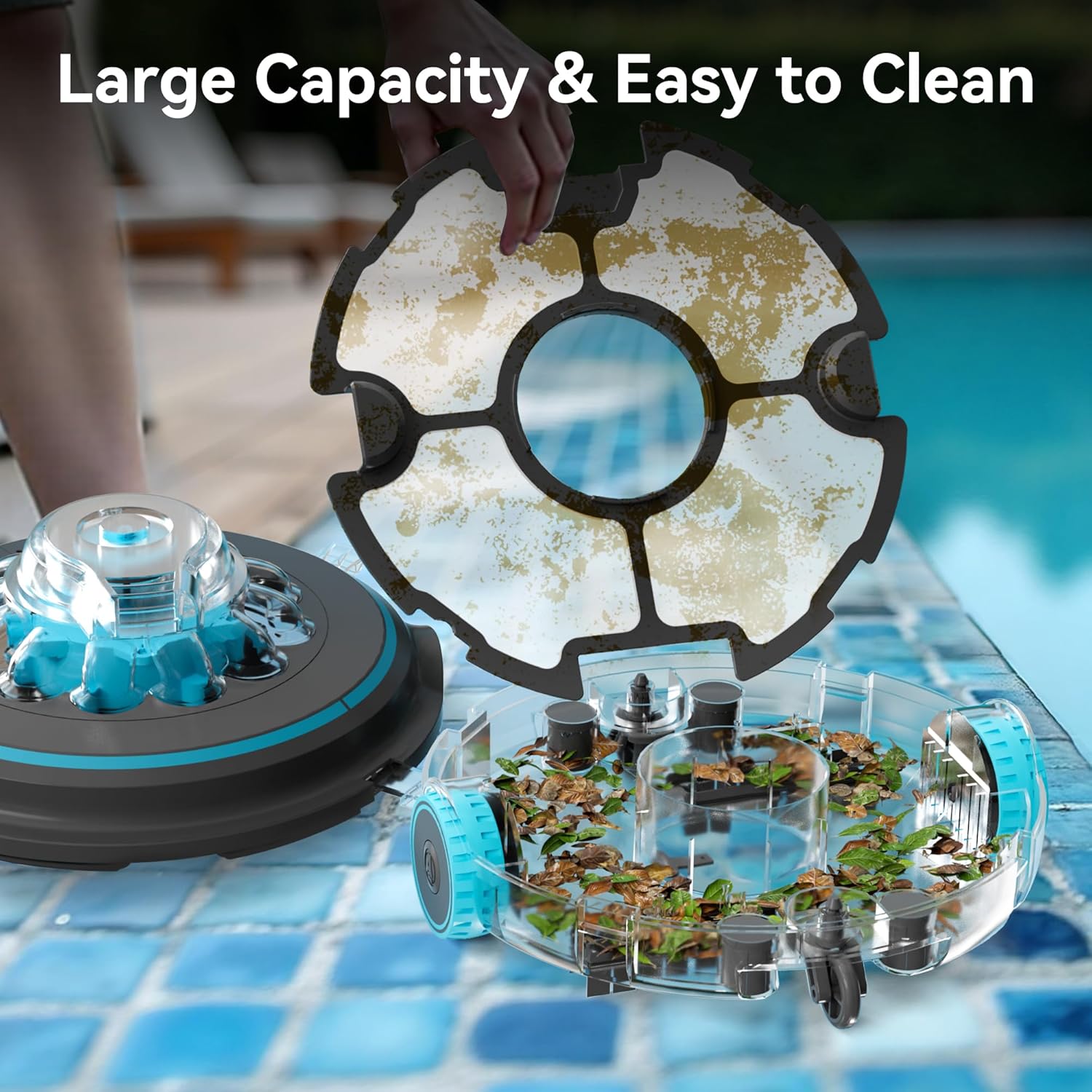 Pool Cleaner Robot with Charger and Paper Cartridge Filter