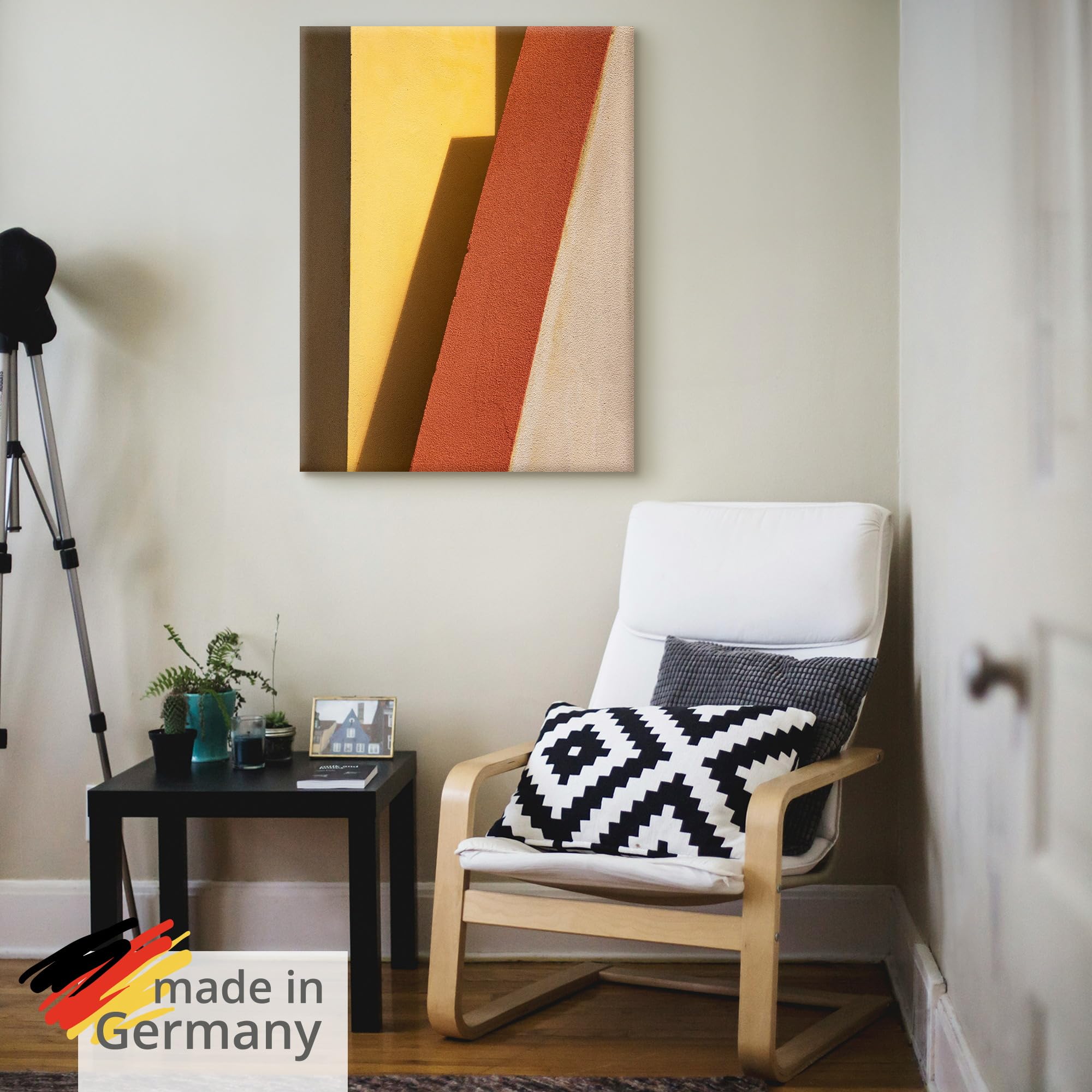 ARTLAND Wanddeko Leinwand Bilder Wandbild 60x80 cm aesthetic room decor Minimalismus Architektur Mauer modern U6BV