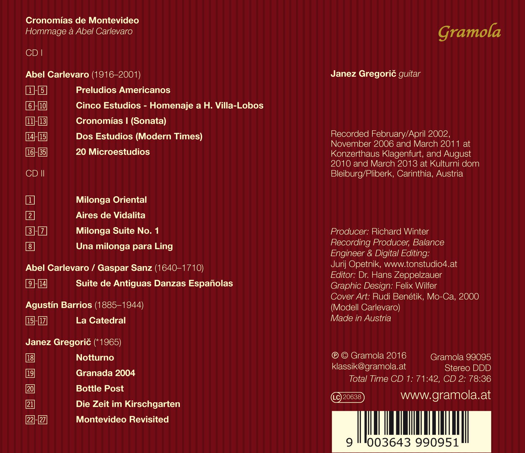 Cronomias de Montevideo Hommage à Abel Carlevaro Gregoric