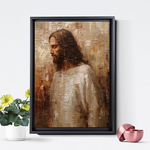 Vista 4 de Abstract Jesus Art, Modern Christian Portrait, Dreaming of the Face of Christ, Jesus Painting on Canvas