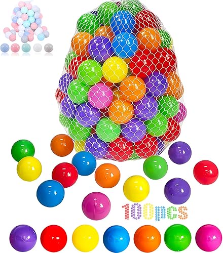 LANGXUN Pelotas de plástico suave  Pelotas de juguete de plástico para niños  Ideal para bebés pequeños, tienda de campaña de juego para pelotas,