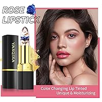 Vista 21 de Color Changing Lipstick, Magic Color Changing Lip Balm (Black to Brick Red), Natural Moisturizing Labiales Magicos Lipstick For Women