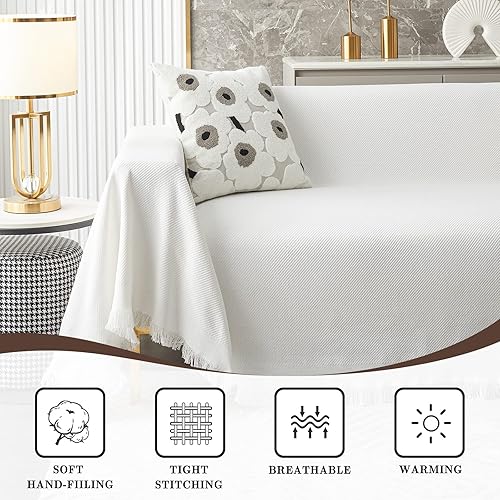 Miniatura 4 de MYSKY HOME Fundas de sofá para sofá de 3 cojines, fundas geométricas de sofá para sala de estar, fundas de sofá modular para perros (XXL, 91 x 134