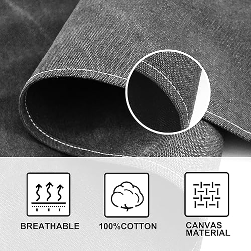 Miniatura 4 de Delantal de chef para hombres y mujeres, delantales de lona con 3 bolsillos traseros cruzados, delantal de trabajo resistente para cocinar