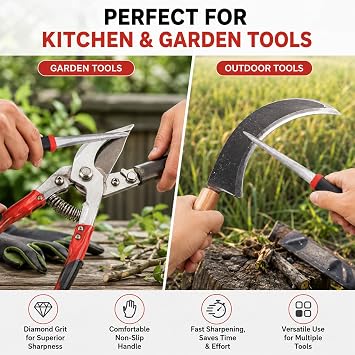 Diamond Sharpening File for Scissors, Knives and Garden Tools, Sharpener for Garden Tool Sharpener,Blade,Scissor,Secateurs,Tool etc.(400 Mesh)