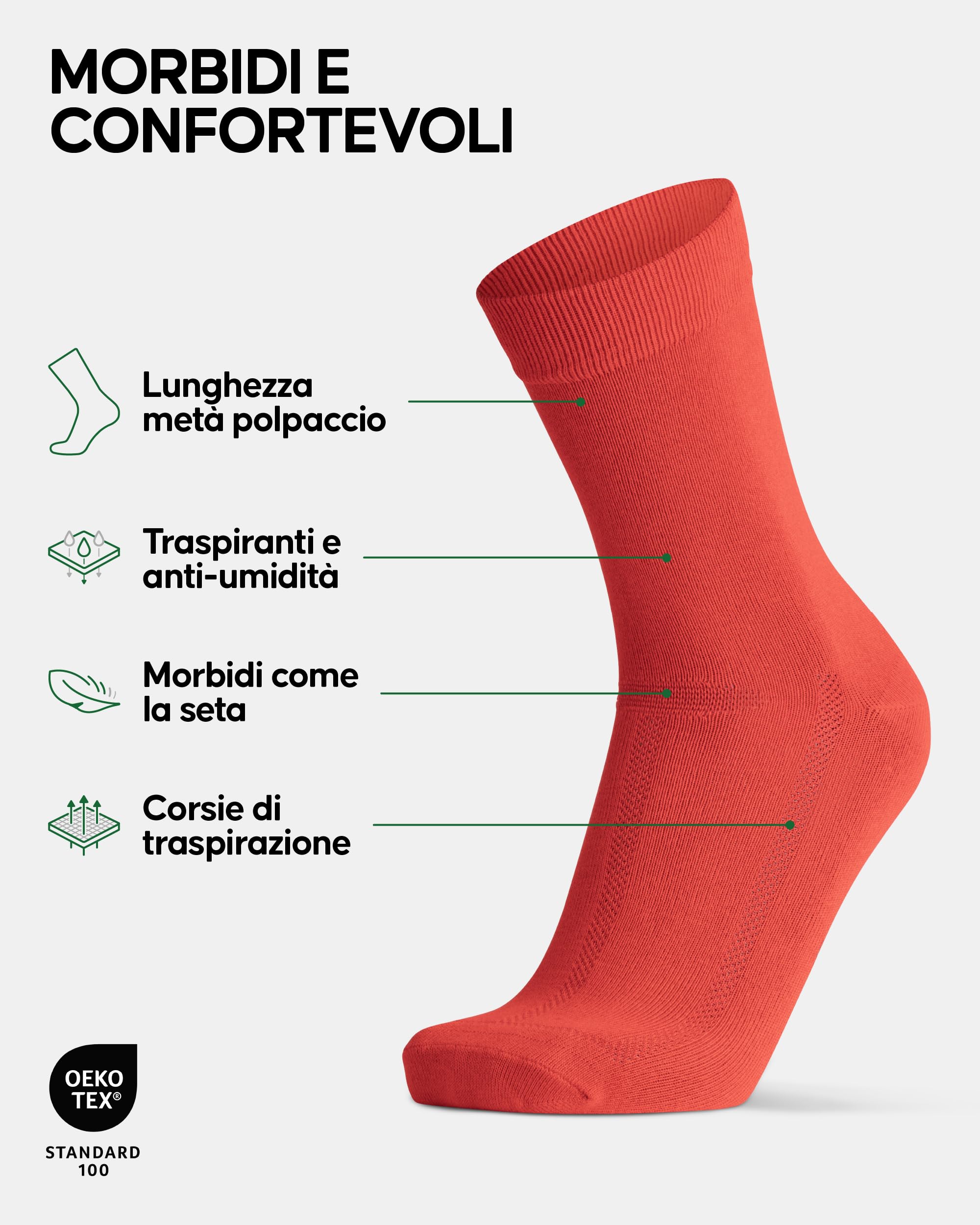 DANISH ENDURANCE Calzini Uomo Fibra di Bambù, Calze Classiche Eleganti in Bamboo, Calzini Estivi Traspiranti, Calze da Lavoro e Uso Quotidiano, 6 Paia