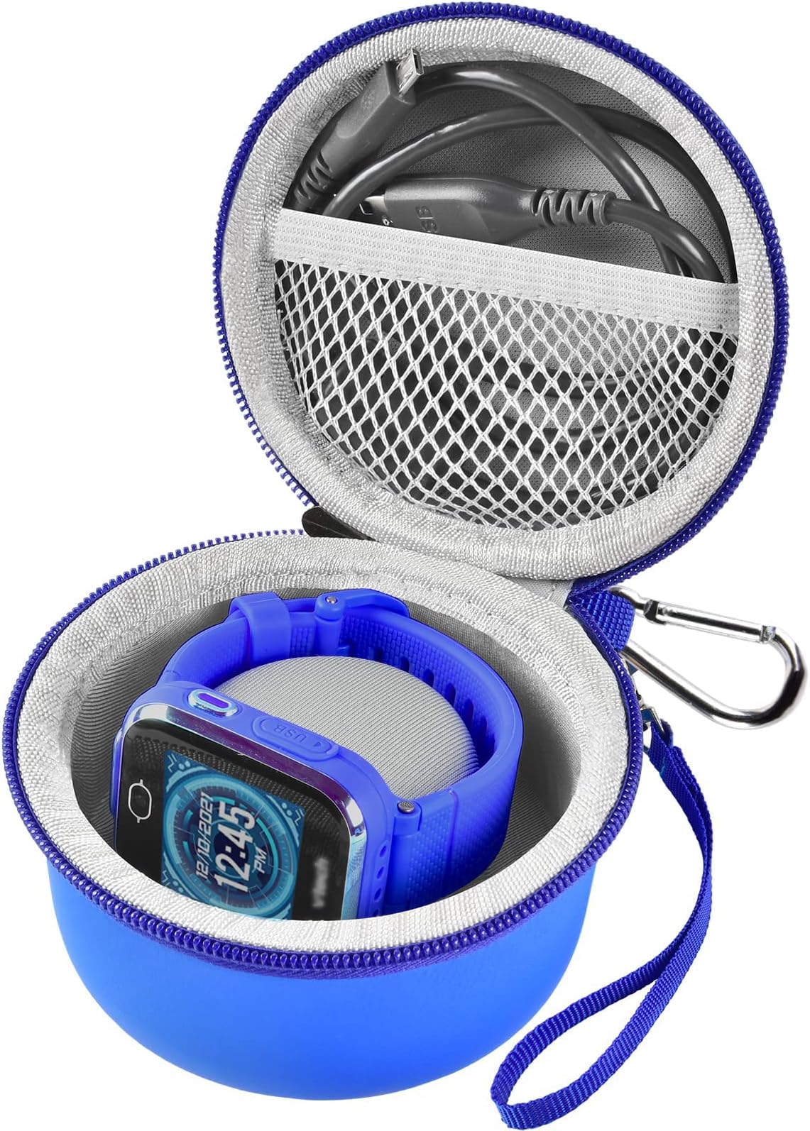 Case Compatible with Vtech KidiZoom Smartwatch DX4, DX2, DX3, for Little Tikes Tobi/for Watch 2/ for Gizmo Watch, Kids Watches Carrying Storage Box for Accessories with Mesh Pocket (Bag Only) (Blue)