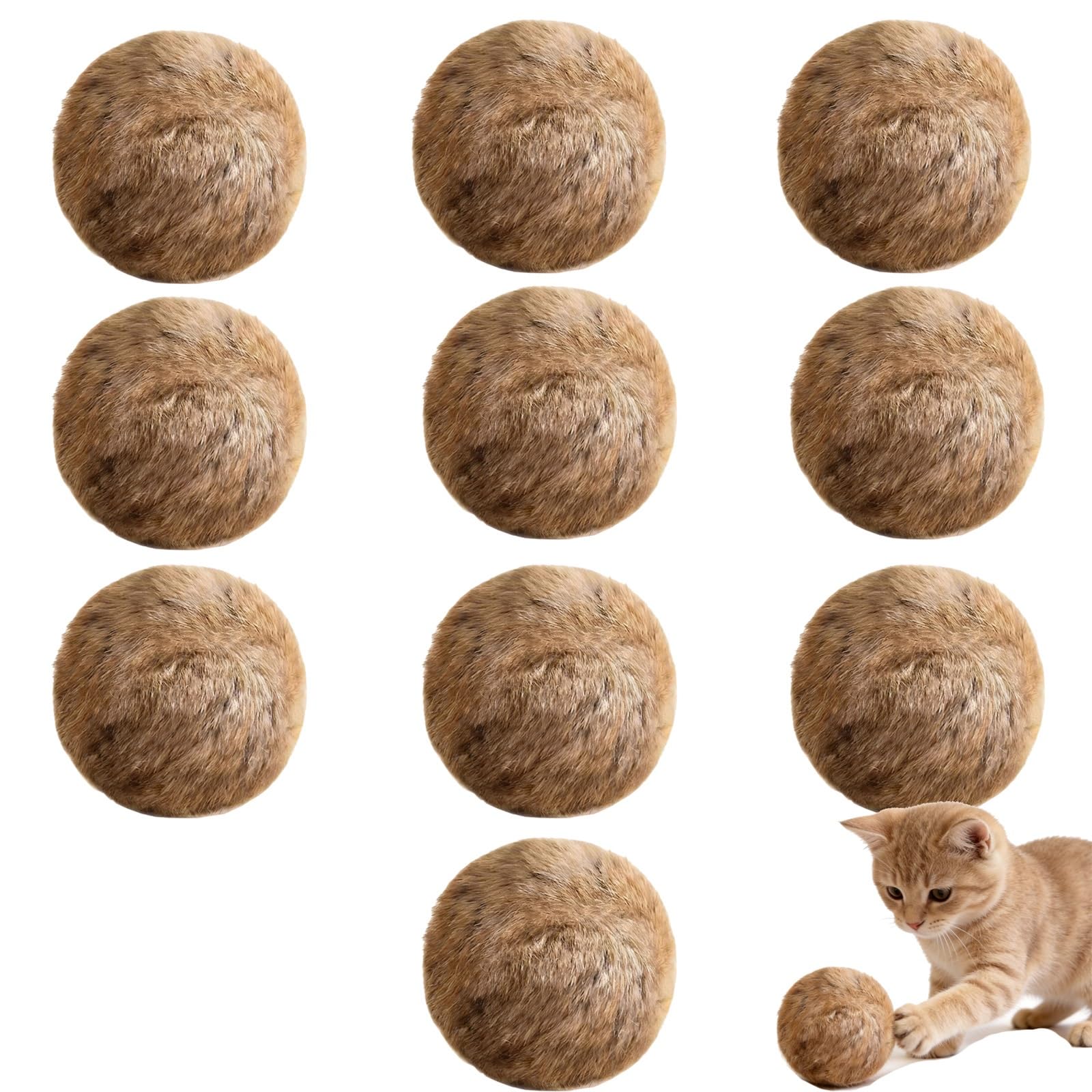 Pelota de piel sintética para gatos divertida para perseguir en el salón