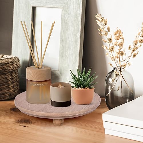 Vista 69 de Defined Deco Mini elevadores para exhibición, elevadores de madera para decoración, pedestales redondos pequeños de 5 pies (juego de 2, blanco)