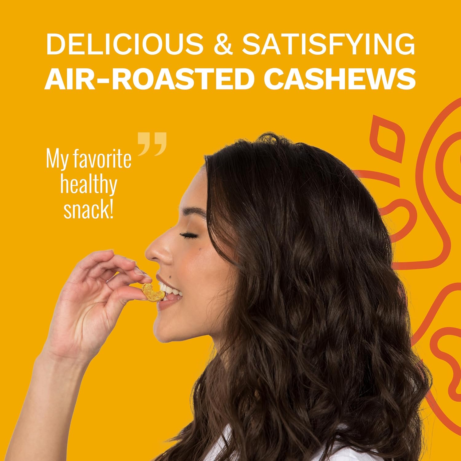 Golden Turmeric Wrapped Whole Cashews by Karma Nuts, Air Roasted with Natural Skins, 2X more Fiber, Whole 30, Peanut-Free Facility, Kosher, Everyday Nut Snack, 7oz Resealable Bag - 6 pack