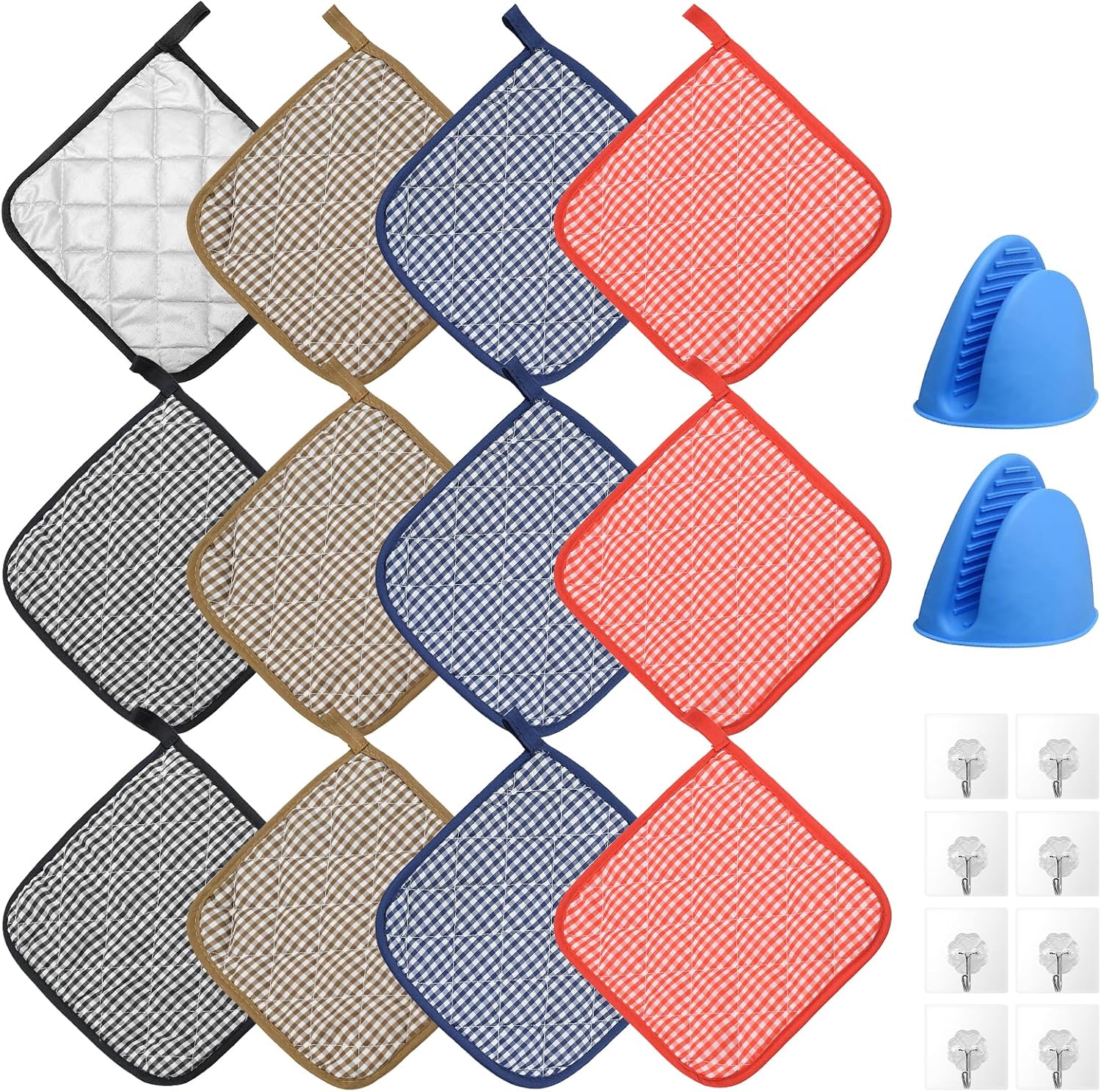 12 Pack Pot Holders for Kitchen, 7.87”x 7.87” Inches