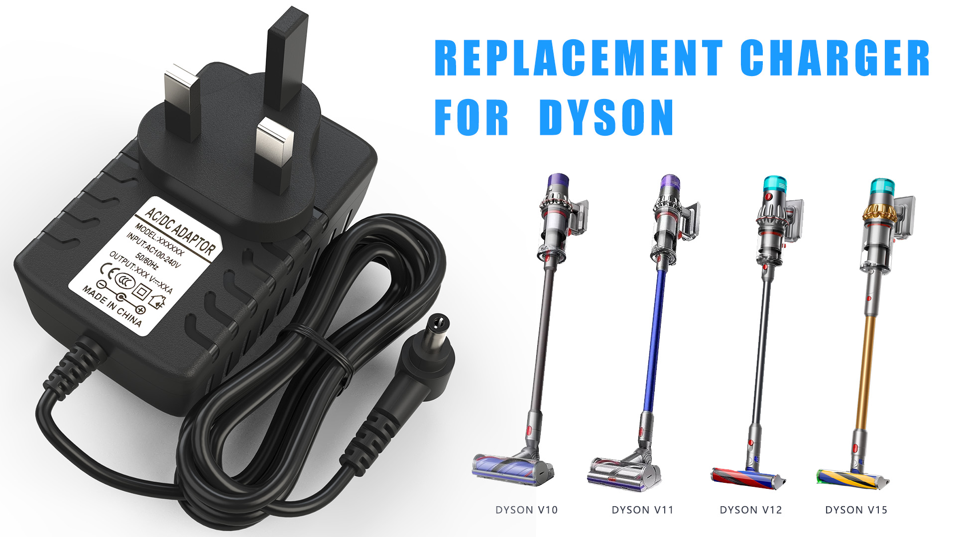 30.45V Charger Compatible with Dyson V10 V11 V12 V15 Vacuum