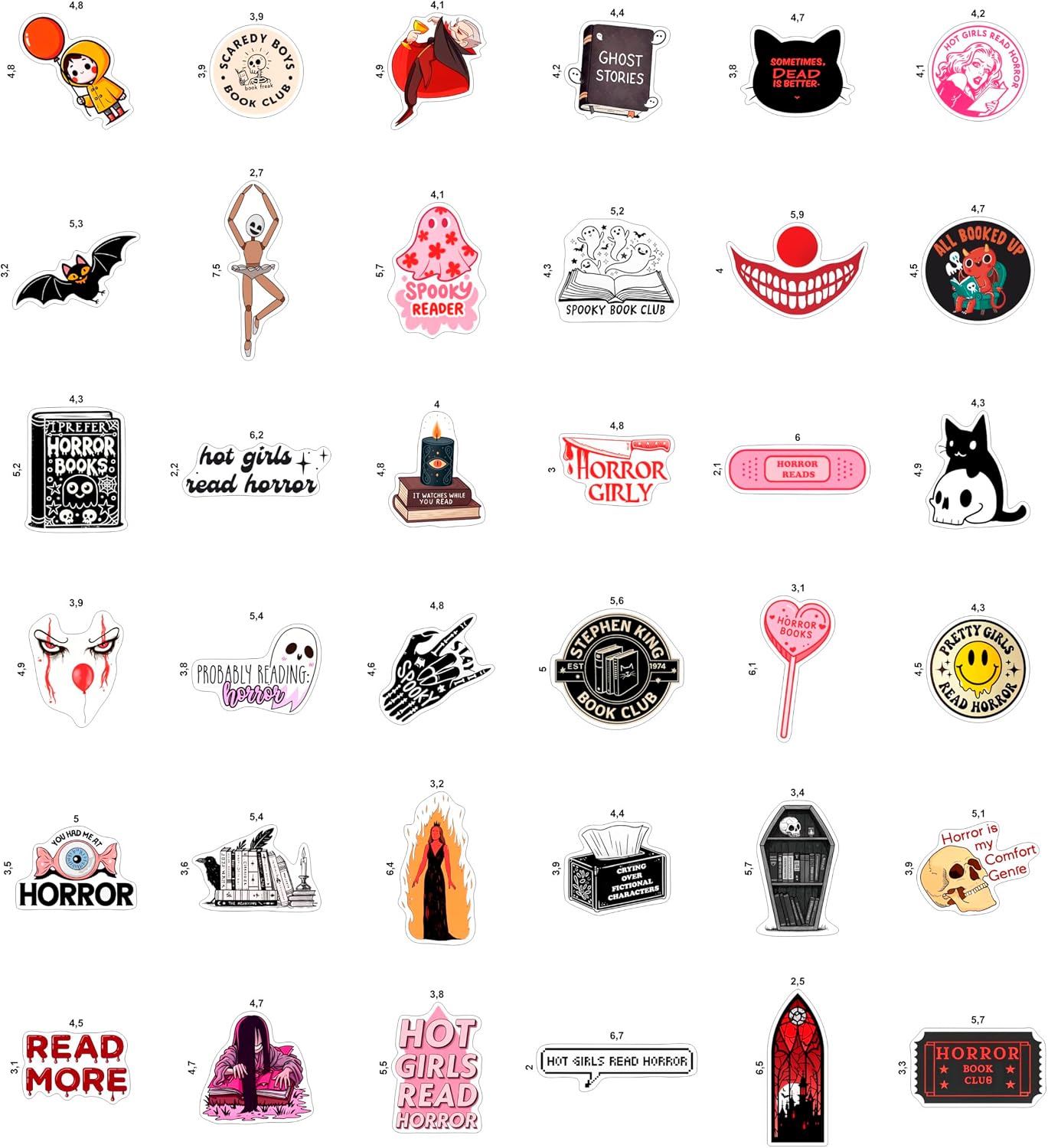 100Pcs Horror Book Stickers for Water Bottle, Laptop - Thriller Book Stickers - Mystery Bookish Decals, Dark Romance Decals - Gift for Women & Men image 4