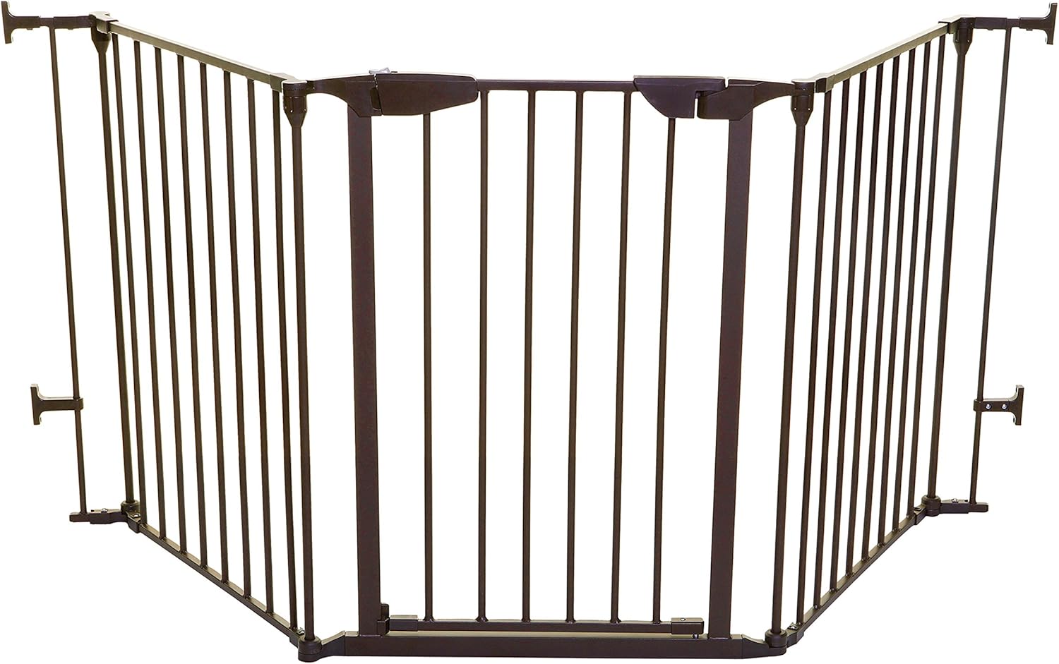 Dreambaby Newport Adapta Baby Gate - Use at Top or Bottom of Stairs - for Straight, Angled or Irregular Shaped Openings (Brown)