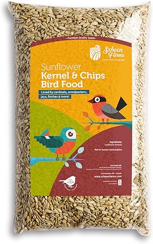 Schoen Farms Granos de girasol y patatas fritas (4 libras) Corazones, semillas de pájaro
