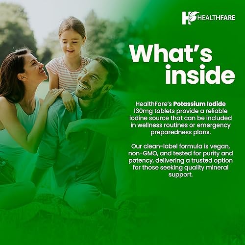 Miniatura 6 de HealthFare Tabletas de disolución rápida de yoduro de potasio de 130 mg paquete de 6 - 360 tabletas EXP 052032 - Ki Pills