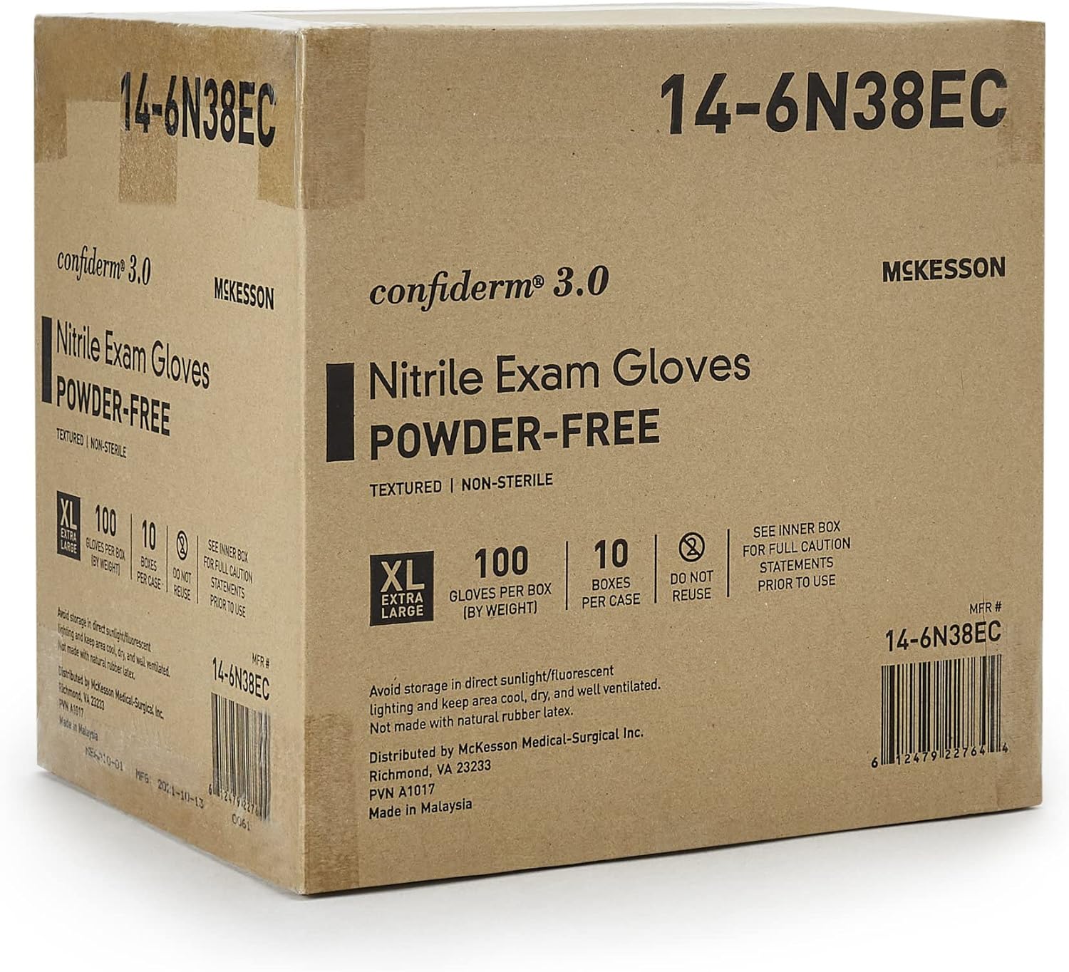McKesson Confiderm 3.0 Disposable Nitrile Exam Glove Standard Cuff Length - Image 8