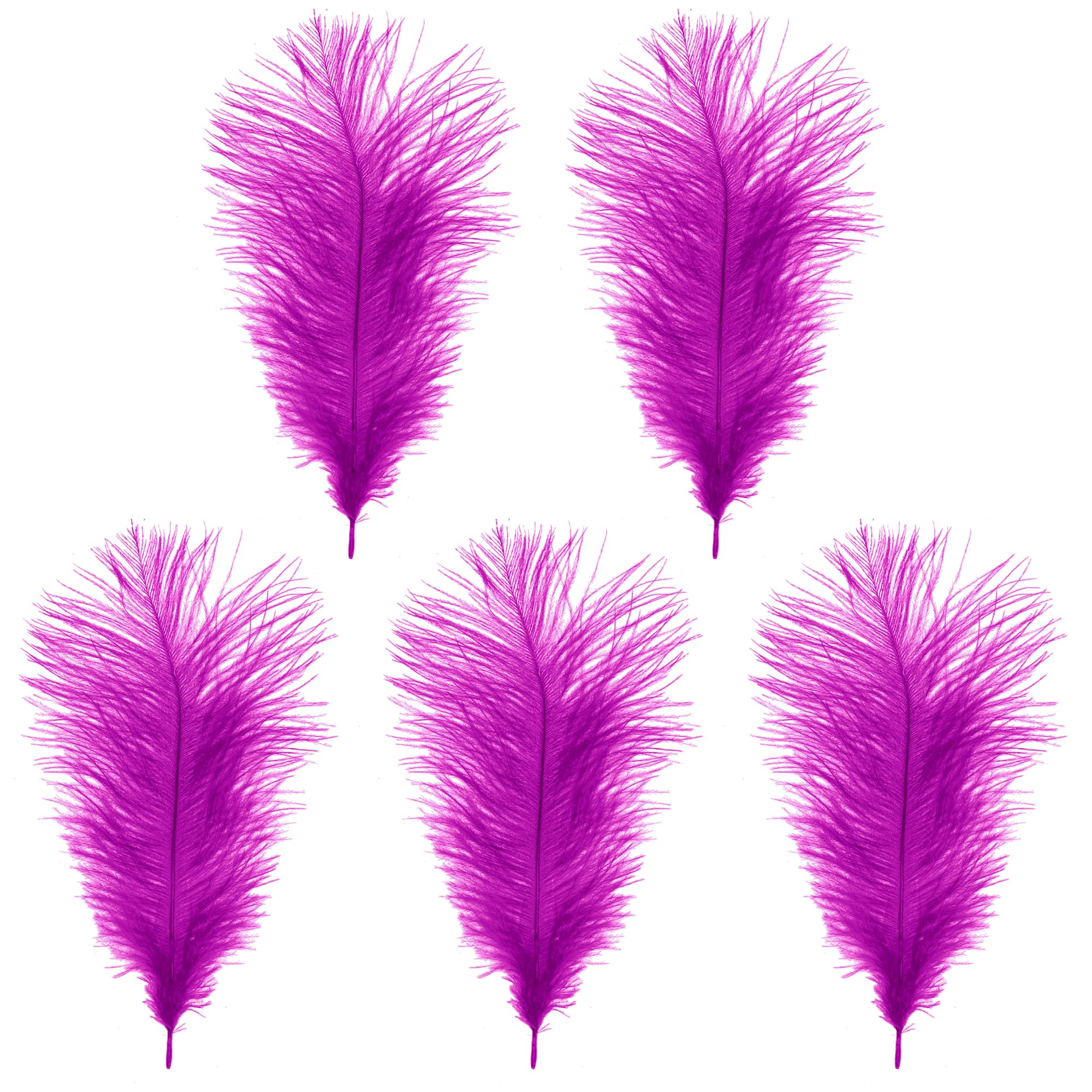 Trimming Shop 14-16inch(35-40cm) Hot Pink Ostrich Feathers Plume for Wedding Table Centrepieces Home Decoration Decorating Costumes Headdresses Showgirl Spadones, Pack of 5 — image 1