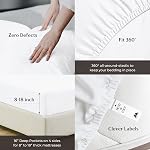 Mayfair Linen 100% Pure Egyptian Cotton Sheets Queen Size - 1000 High Thread Count Sheets Queen, 4 PC White Luxury Hotel Sheet for Queen Size Bed, 16" Deep Pocket Sateen Weave Soft Cooling Bedding Set