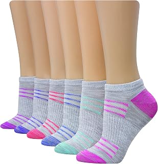 Hanes womens Performance Cool Compression No Show Socks 6 Pair Pack