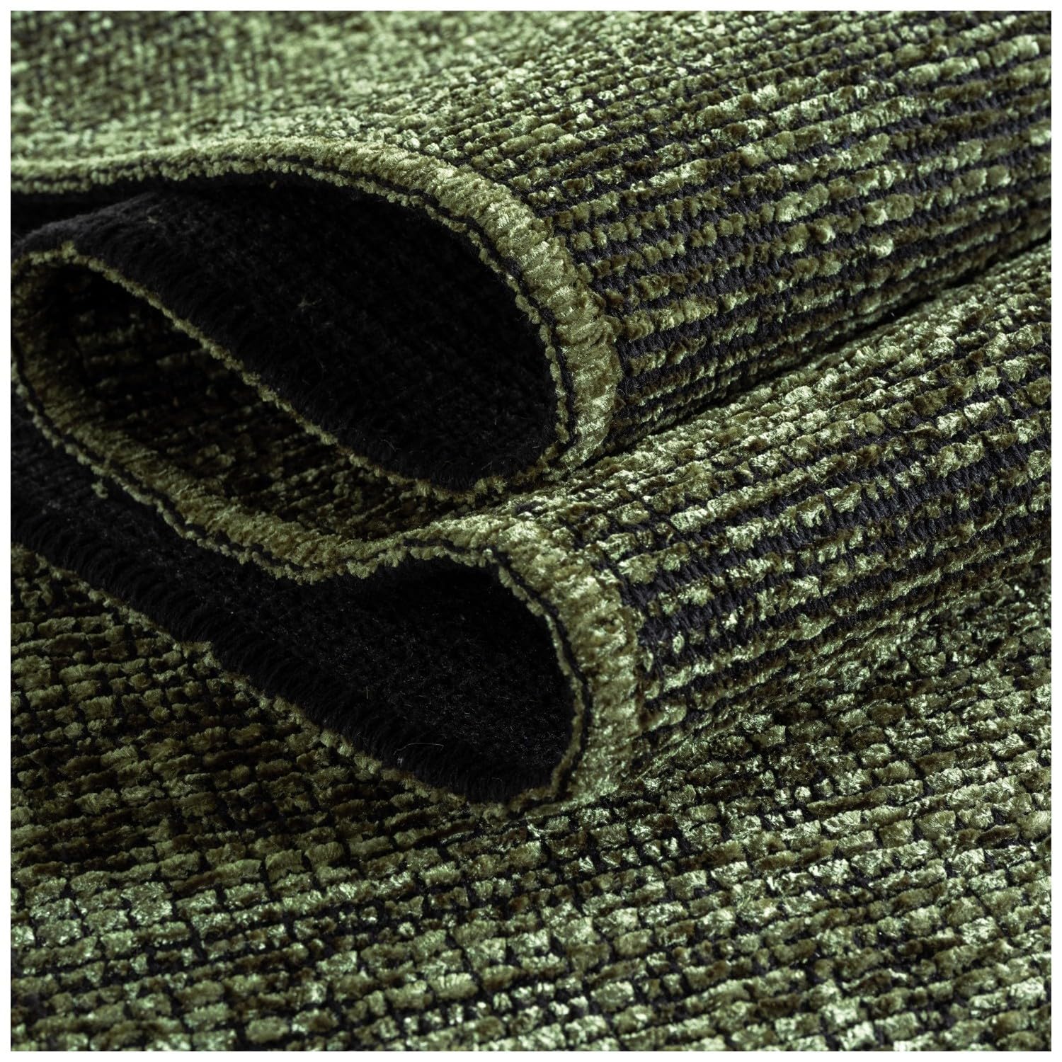 Tapis bohème Kilim Vintage en Chenille de Coton Lavable antidérapant pour Salon Chambre Cuisine - Dimension 80X150 cm, Couleur Vert